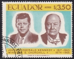 Stamps Ecuador -  Kennedy + Churchill