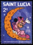 Sellos del Mundo : America : Santa_Luc�a : 10 Aniversario paseo lunar Minnie Mouse