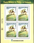Stamps : America : Honduras :  FAUNA  SILVESTRE  EN  PELIGRO  DE  EXTINCIÒN
