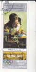 Stamps Yemen -  PINTURA VERMEER- LA BORDADORA