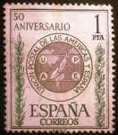 Stamps Spain -  España 1962 L aniversario de la Unión Postal de las Américas y España Serie completa 