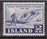 Stamps : Europe : Iceland :  175 aniv. correo postal islandes