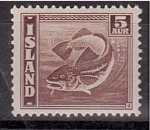 Sellos de Europa - Islandia -  serie- Peces