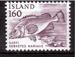 Stamps : Europe : Iceland :  serie- Fauna marina