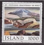 Stamps : Europe : Iceland :  Pintura- Jón Stefánsson