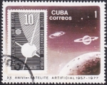 Sellos de America - Cuba -  XX Aniv. Satélite artificial