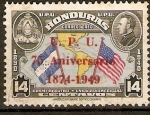 Stamps : America : Honduras :  75  ANIVERSARIO  U.P.U.
