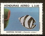Stamps Honduras -  PEZ  MARIPOSA  RAYADO