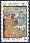 Stamps : America : Grenada :  75 Aniv. de la muerte de Toulouse-Lautrec