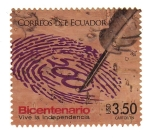 Stamps Ecuador -  Bicentenario Independencia (corcho)