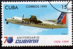 Sellos del Mundo : America : Cuba : 1999 70 Aniversario Cubana de Aviacion: Fokker