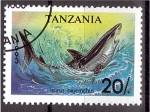 Stamps : Africa : Tanzania :  serie- Tiburones