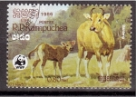 Stamps Cambodia -  WWF- Protección vida salvaje
