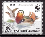 Stamps North Korea -  WWF - Pato mandarín
