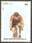Stamps Cuba -  juegos olimpicos barcelona 92, ciclismo