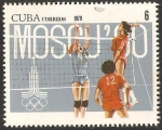 Sellos de America - Cuba -  pre olimpico moscu 80,  balonvolea
