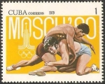 Sellos de America - Cuba -  pre olimpico moscu 80, lucha