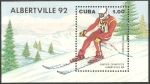 Stamps Cuba -  H.B., juegos olimpicos albertville 92, descenso esqui