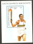 Stamps Cuba -  H.B. juegos olimpicos barcelona 92, atleta portando antorcha olimpica