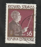 Sellos de Europa - Austria -  1790 - 125 Anivº del nacimiento de Richard Strauss