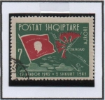 Stamps Albania -  Lenin y mapa d' Stalingrado