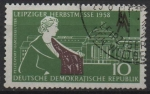 Stamps Germany -  Mujer y estacion d' leipzig