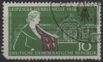Stamps Germany -  Mujer y estacion d' leipzig
