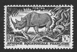 Stamps France -  166 - Rinoceronte Negro (África Ecuatorial Francesa)