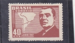 Stamps Brazil -  Visita Presidente Videla Chile Castanho 1947