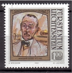 Stamps Liechtenstein -  Pintura- Famosos visitantes de Liechtenstein