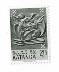 Stamps : Africa : Democratic_Republic_of_the_Congo :  Katanga. Arte indígena