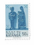 Stamps : Africa : Democratic_Republic_of_the_Congo :  Katanga. Arte indígena