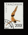 Stamps Tanzania -  Saltos de trampolín