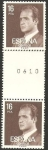 Stamps Spain -  2558 A - Juan Carlos I, triplico vertical con número de control