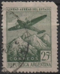 Sellos de America - Argentina -  Avion y Andes