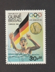 Stamps Guinea Bissau -  jurgos Olímpicos Los Angeles