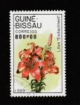 Stamps Guinea Bissau -  Flores Lilium Enchatment