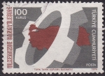 Stamps : Asia : Turkey :  Rueda dentada y Mapa de Turquía