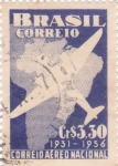 Sellos de America - Brasil -  25 años correo aéreo