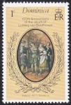Sellos de America - Dominica -  150 Aniv. de la muerte de Beethoven