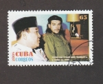 Sellos de America - Cuba -  Visita del presidente Sukarno a Cuba