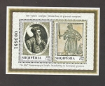 Stamps : Europe : Albania :  950 aniv. de la muerte del heroe nacionañ Skanderbeg