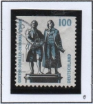 Stamps Germany -  GoGoethe-Schillerr  Monumento