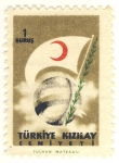 Stamps Turkey -  bandera media luna roja