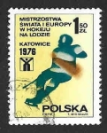 Sellos de Europa - Polonia -  2154 - Campeonato Mundial de Hockey sobre Hielo