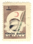 Stamps Turkey -  bandera media luna roja