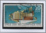 Stamps Germany -  Juegos Olimpicos Montreal. Ciudad deportiva