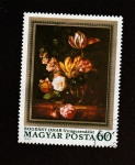 Stamps Hungary -  Pintura de flores