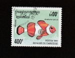 Stamps Cambodia -  Pez Amphirion percula