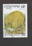 Stamps Cambodia -  seta Clitocybe olearea
